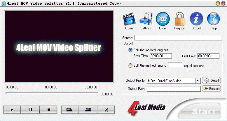 Download http://www.findsoft.net/Screenshots/4Leaf-MOV-Video-Splitter-18729.gif