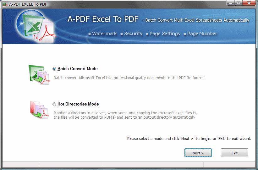 Download http://www.findsoft.net/Screenshots/A-PDF-Excel-to-PDF-26268.gif
