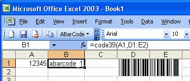 Download http://www.findsoft.net/Screenshots/ABarCode-for-Excel-1432.gif