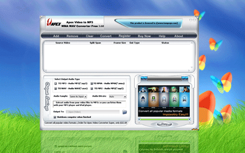 Download http://www.findsoft.net/Screenshots/Apex-Video-to-MP3-WMA-WAV-Converter-Free-2059.gif