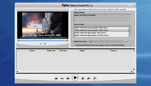 Download http://www.findsoft.net/Screenshots/Aplus-MPEG-to-Pocket-PC-72019.gif