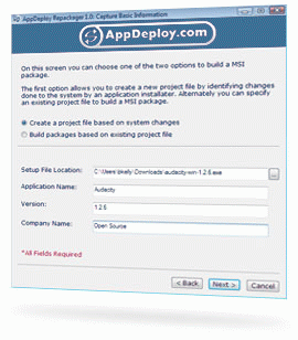 Download http://www.findsoft.net/Screenshots/AppDeploy-Repackager-15469.gif