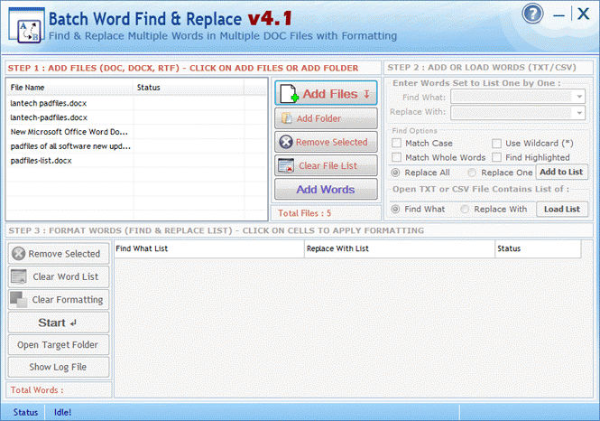 Download http://www.findsoft.net/Screenshots/Batch-Word-Find-Replace-80793.gif
