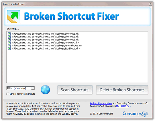Download http://www.findsoft.net/Screenshots/Broken-Shortcut-Fixer-84661.gif