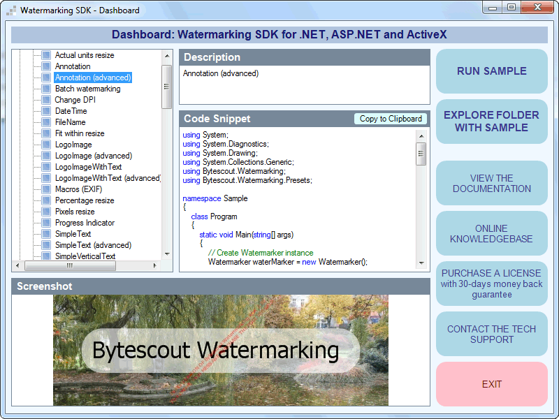 Download http://www.findsoft.net/Screenshots/Bytescout-Watermarking-SDK-84908.gif