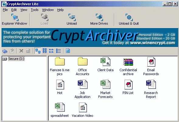 Download http://www.findsoft.net/Screenshots/CryptArchiver-16697.gif