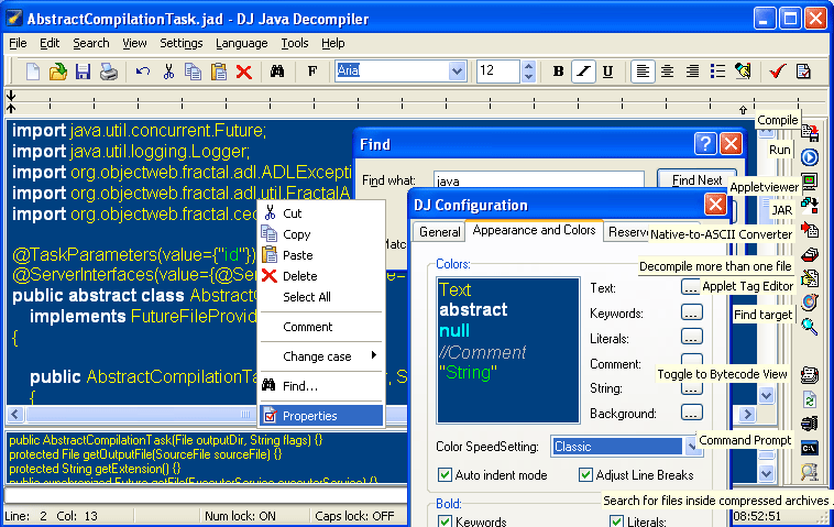 Download http://www.findsoft.net/Screenshots/DJ-Java-Decompiler-66067.gif