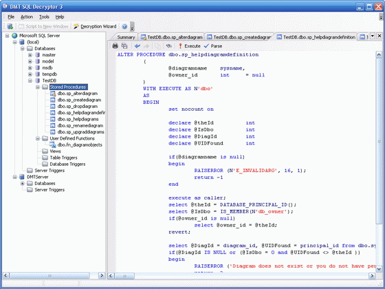 Download http://www.findsoft.net/Screenshots/DMT-SQL-Decryptor-4028.gif