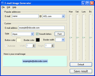 Download http://www.findsoft.net/Screenshots/E-Mail-Image-Generator-63655.gif