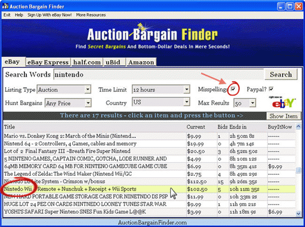Download http://www.findsoft.net/Screenshots/Ebay-Bargain-Finder-2008-13127.gif