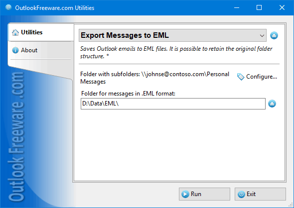 Download http://www.findsoft.net/Screenshots/Export-Outlook-Messages-to-EML-Format-82826.gif