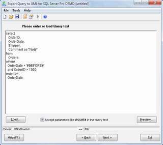 Download http://www.findsoft.net/Screenshots/Export-Query-to-XML-for-SQL-server-71331.gif