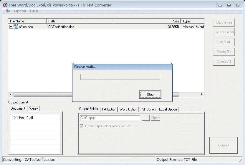 Download http://www.findsoft.net/Screenshots/Free-Word-Excel-PowerPoint-To-Text-80585.gif