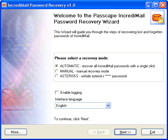 Download http://www.findsoft.net/Screenshots/IncrediMail-Password-Recovery-11522.gif