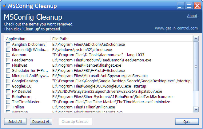 Download http://www.findsoft.net/Screenshots/MSConfig-Cleanup-23286.gif