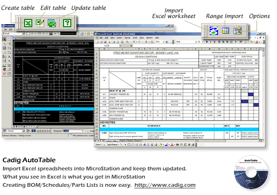 Download http://www.findsoft.net/Screenshots/MicroStation-Excel-Cadig-AutoTable-3-7008.gif