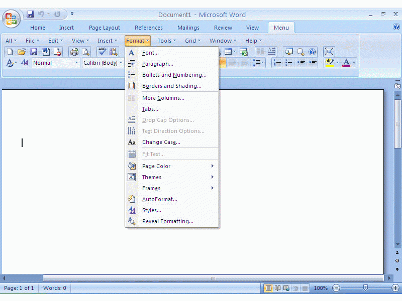 Download http://www.findsoft.net/Screenshots/Office-2007-Ribbon-to-Classic-Toolbar-and-Menu-of-Microsoft-Office-2003-67129.gif
