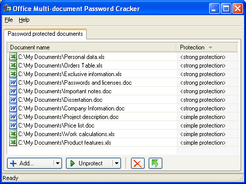 Download http://www.findsoft.net/Screenshots/Office-Multi-document-Password-Cracker-4704.gif