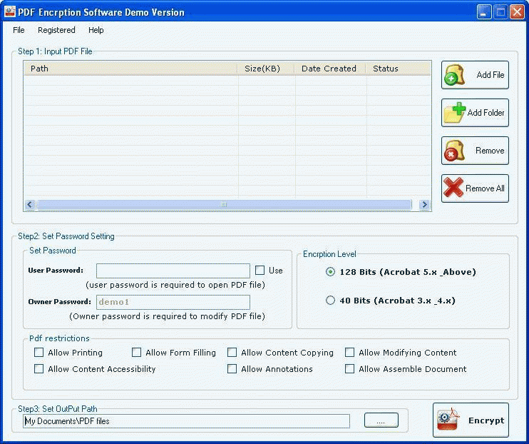 Download http://www.findsoft.net/Screenshots/PDF-Encryption-Software-75742.gif