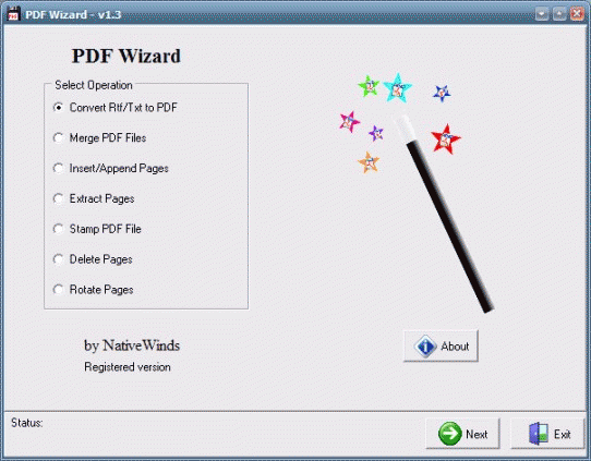 Download http://www.findsoft.net/Screenshots/PDF-Wizard-25632.gif