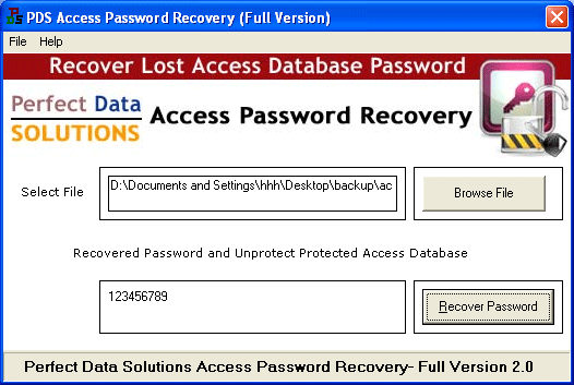 Download http://www.findsoft.net/Screenshots/PDS-Access-Password-Recovery-25424.gif