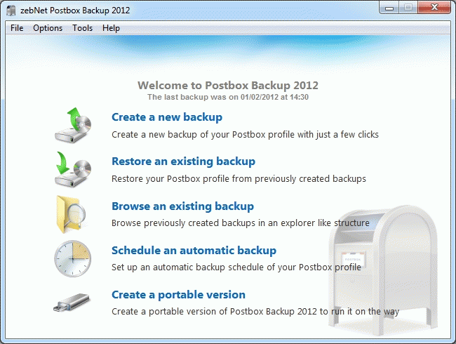 Download http://www.findsoft.net/Screenshots/Postbox-Backup-2011-72456.gif