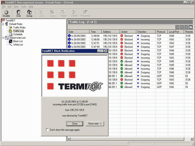 Download http://www.findsoft.net/Screenshots/TermiNET-Personal-Firewall-19993.gif