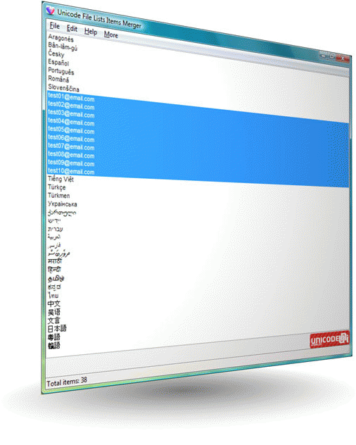 Download http://www.findsoft.net/Screenshots/Unicode-File-Lists-Items-Merger-27632.gif