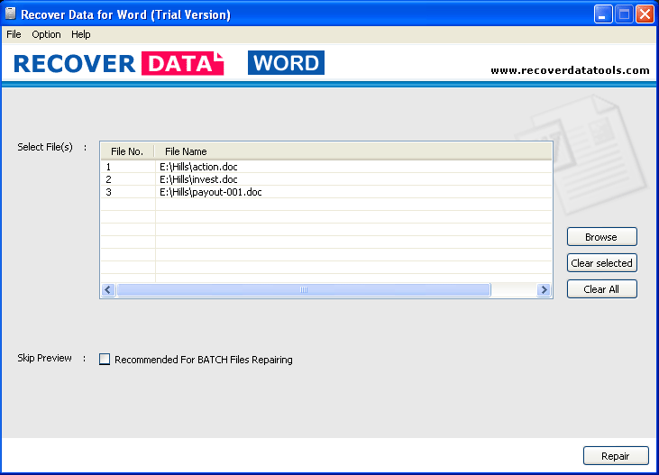 Download http://www.findsoft.net/Screenshots/Word-Doc-Recovery-Tool-53583.gif
