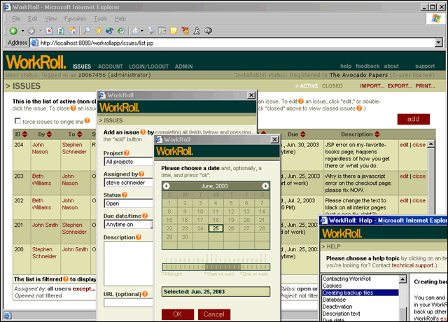 Download http://www.findsoft.net/Screenshots/WorkRoll-Bug-Tracker-and-Feedback-Mgr-11118.gif