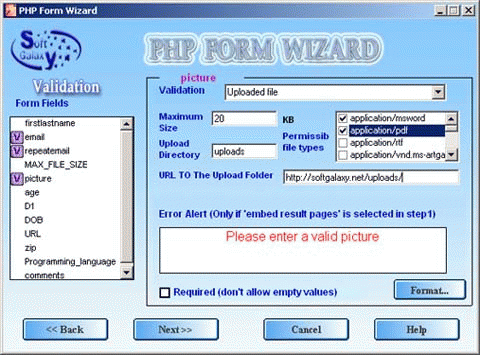 Download http://www.findsoft.net/Screenshots/php-form-wizard-24372.gif