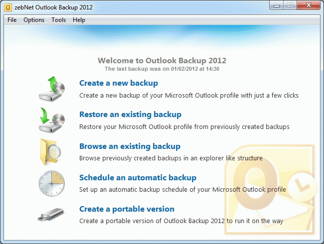 Download http://www.findsoft.net/Screenshots/zebNet-Outlook-Backup-2012-81327.gif